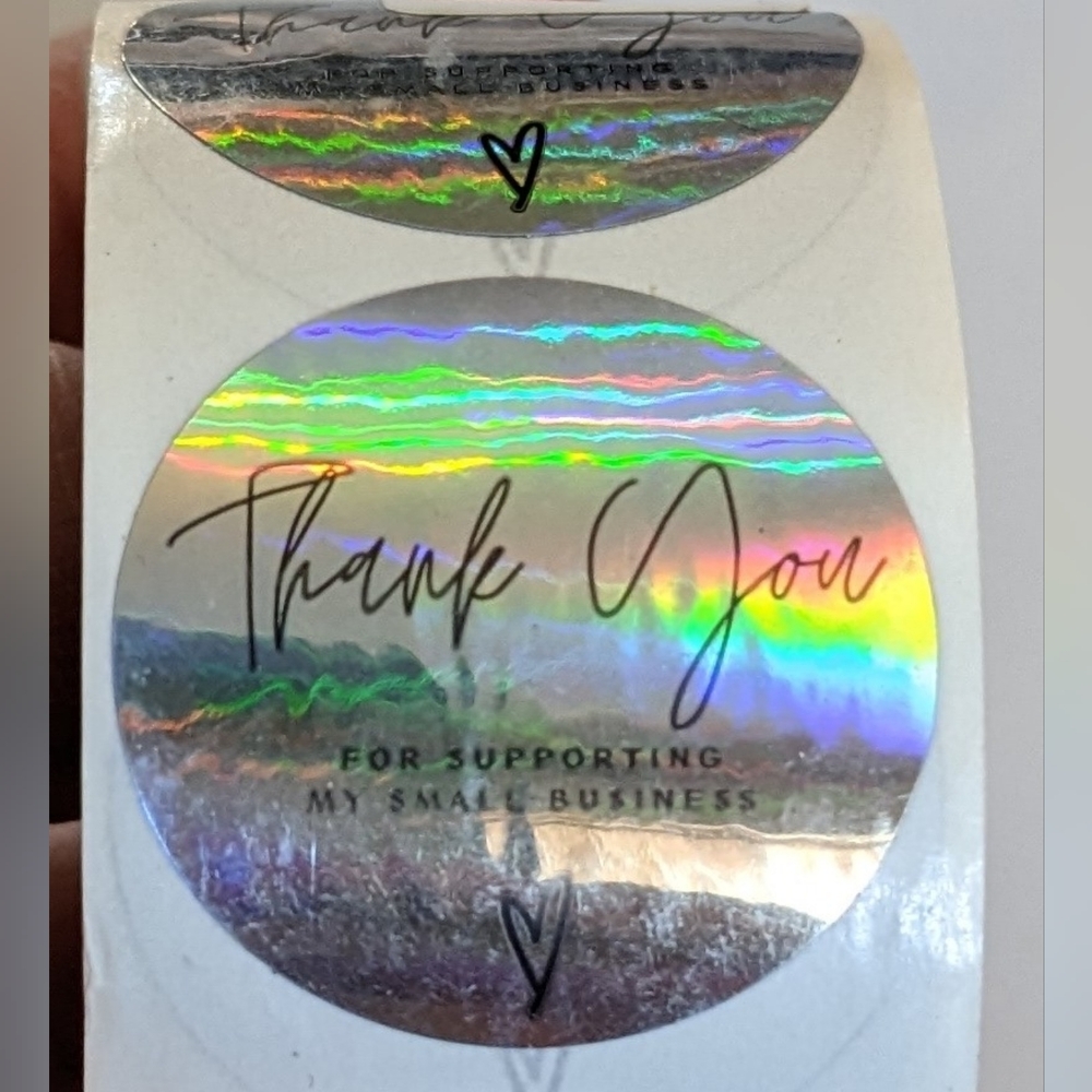 500pcs/roll Rainbow Laser Thank You Decorative Adhesive Stickers, T15MIS - Picture 6 of 6